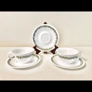 CORELLE “Spring Blossom” mugs and saucers